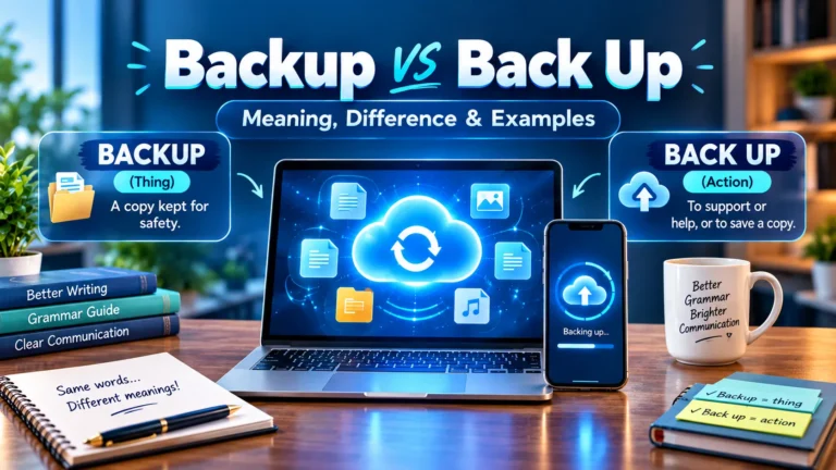 Backup vs Back Up