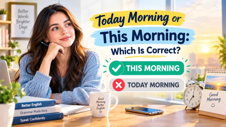 Today Morning or This Morning