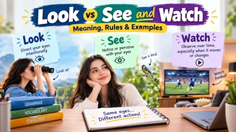Look vs See and Watch
