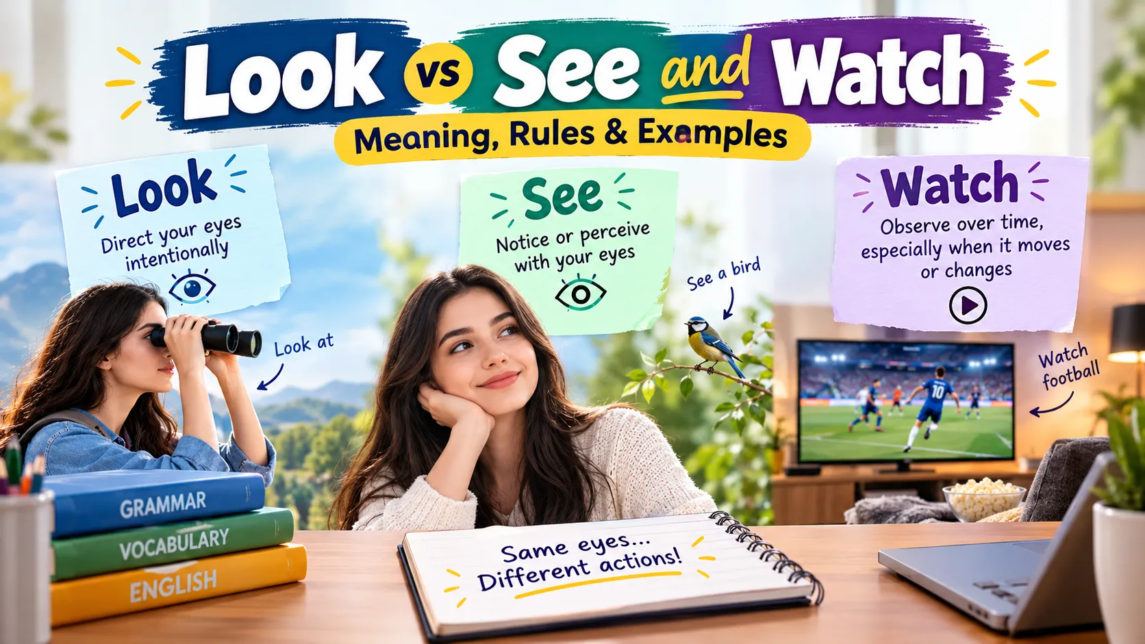 Look vs See and Watch