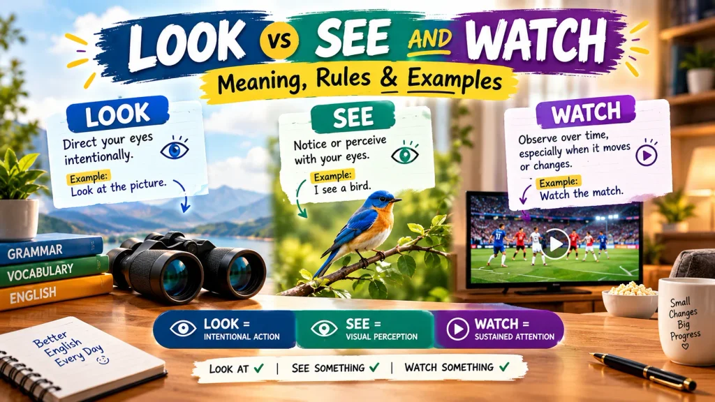 Look vs See and Watch